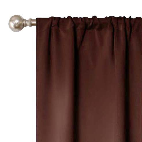Solid Machine Washable Room Darkening Blackout Curtains - Capuccino