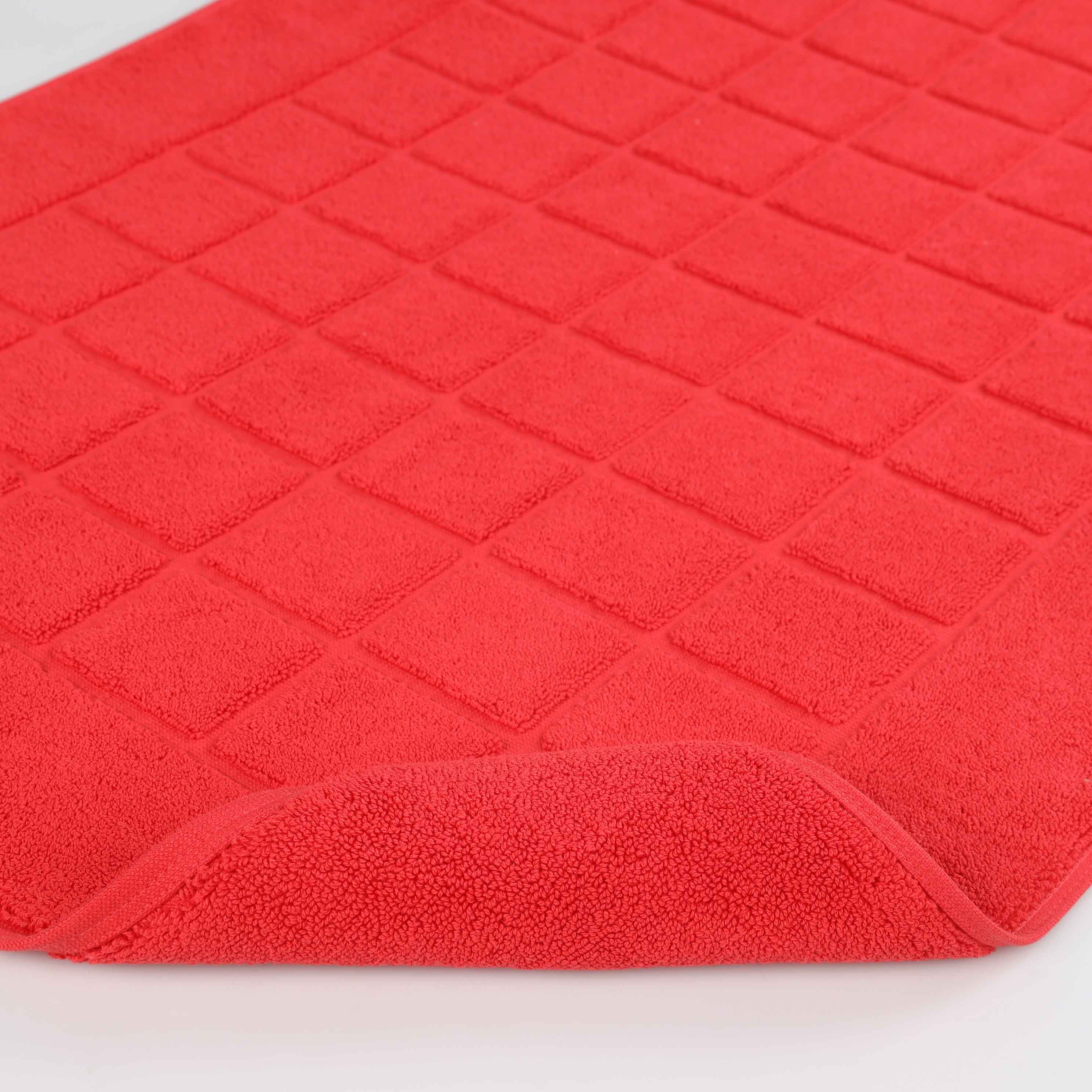 Nora Cotton Solid Absorbent Thick Checkered Washable Bath Mat Set of 2 - Bath Mats by Superior Brand