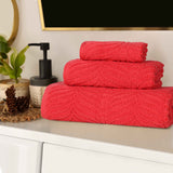 Chevron Zero Twist Jaquard Cotton 3 Piece Bathroom Towel Set - Towel Set by Superior Brand