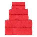 Chevron Zero-Twist Cotton Jacquard and Solid Towel Set 6 Piece - Towel Set by Superior Brand
