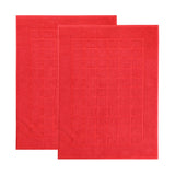 Nora Cotton Solid Absorbent Thick Checkered Washable Bath Mat Set of 2 - Bath Mats by Superior Brand