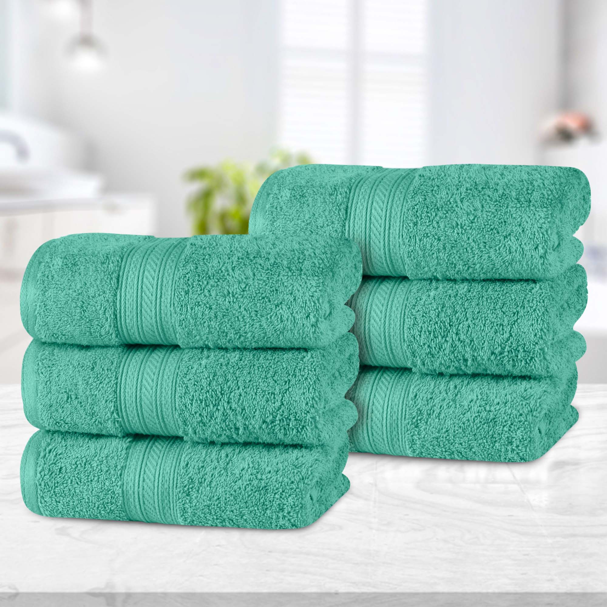 Cotton Terry Hand Towel Set 6-Piece - Atlas - Hand Towel Set by Superior Brand