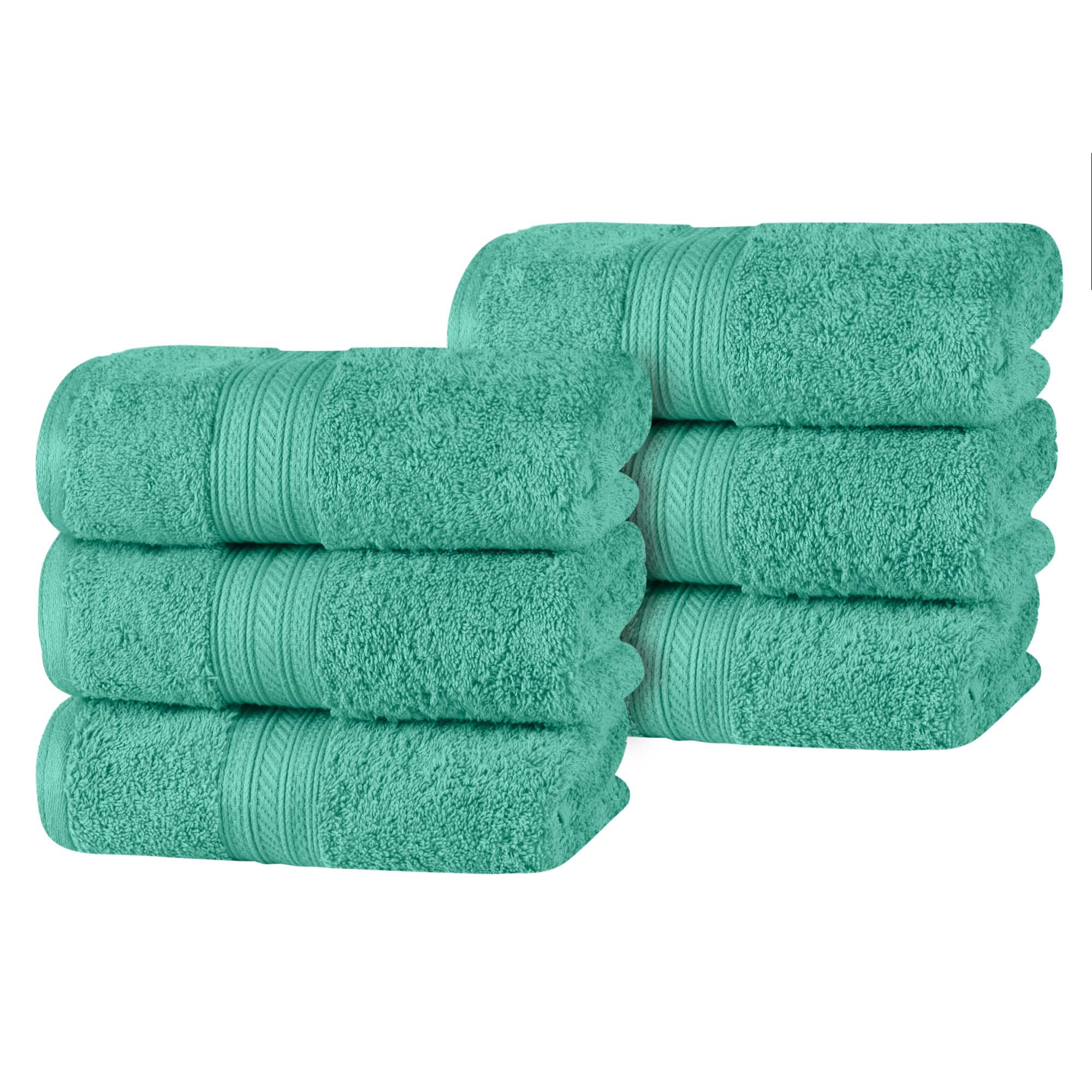 Cotton Terry Hand Towel Set 6-Piece - Atlas - Hand Towel Set by Superior Brand