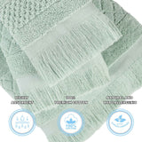 Rolla Cotton Geometric Jacquard Plush Absorbent Bath Sheet Set of 2 - Bath Sheet by Superior Brand