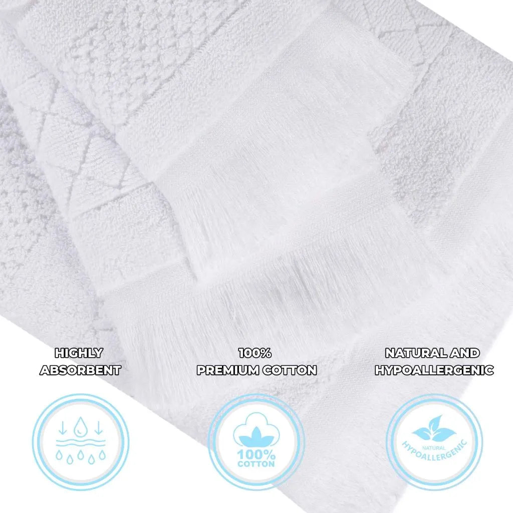Rolla Cotton Geometric Jacquard Plush Absorbent Bath Sheet Set of 2 - Bath Sheet by Superior Brand