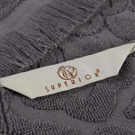 Cotton Geometric Jacquard Absorbent Bath Towel Set of 3 - Bath Towel by Superior Brand