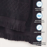 Rolla Cotton Geometric Jacquard Plush Absorbent Bath Sheet Set of 2 - Bath Sheet by Superior Brand