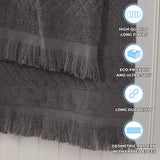 Rolla Cotton Geometric Jacquard Plush Absorbent Bath Sheet Set of 2 - Bath Sheet by Superior Brand