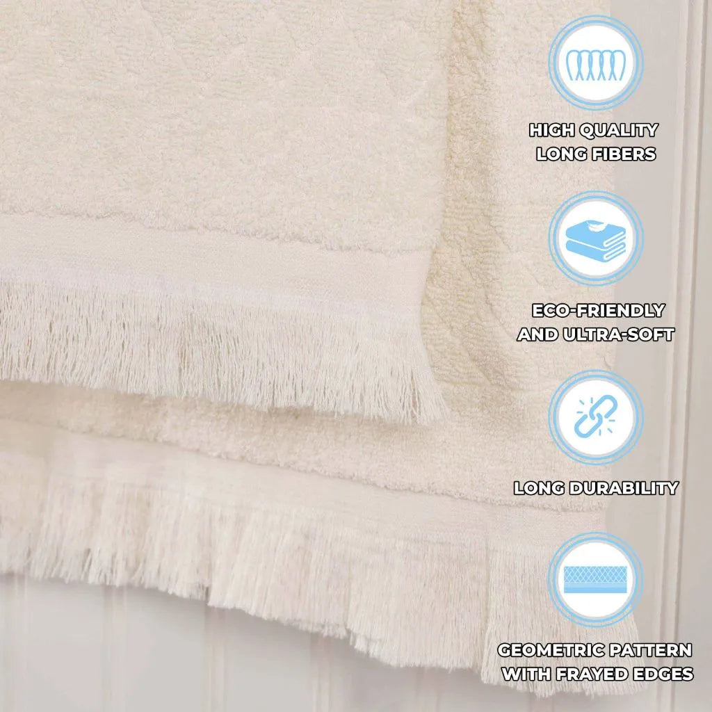 Rolla Cotton Geometric Jacquard Plush Absorbent Bath Sheet Set of 2 - Bath Sheet by Superior Brand