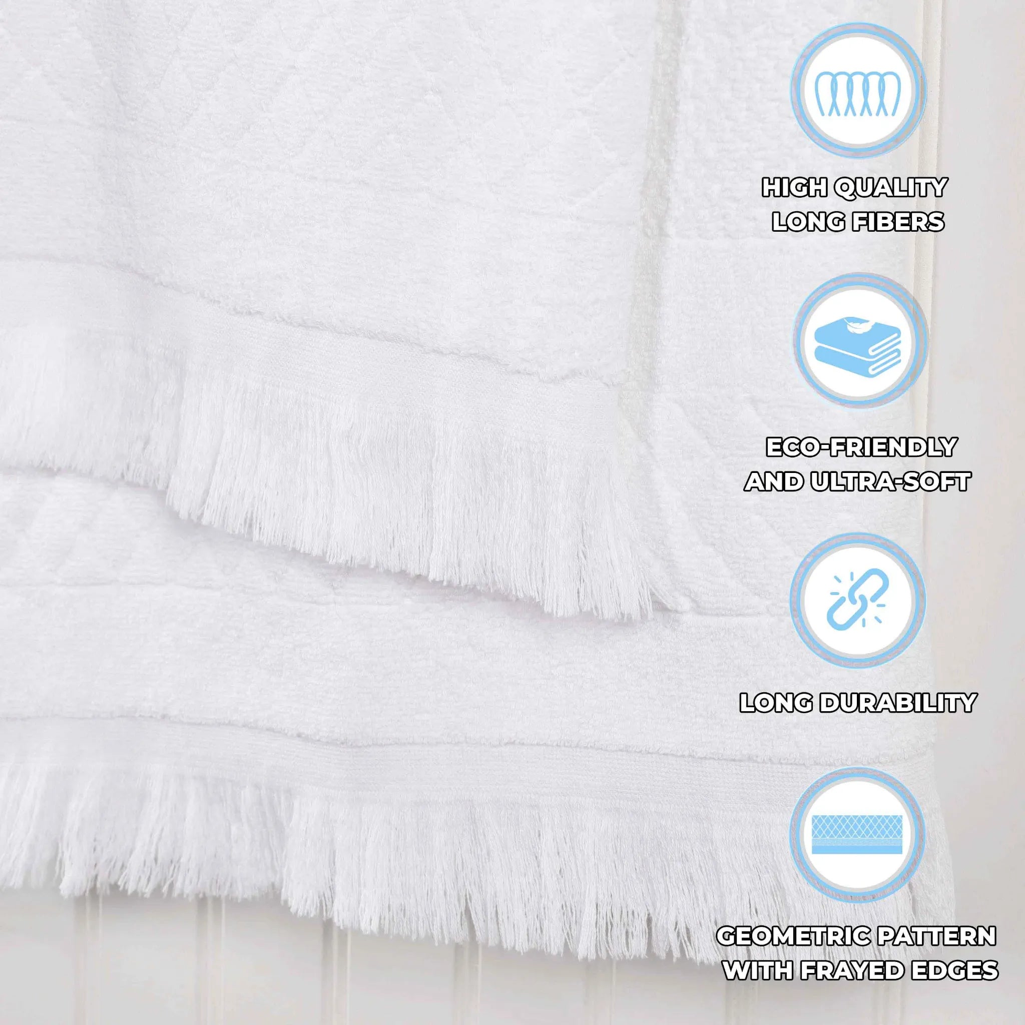 Cotton Geometric Jacquard Absorbent Bath Towel Set of 3 - Bath Towel by Superior Brand