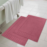 Leo Cotton Solid Modern Absorbent Heavy Washable Bath Mat Set of 2 - Bath Mats by Superior Brand