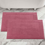 Leo Cotton Solid Modern Absorbent Heavy Washable Bath Mat Set of 2 - Bath Mats by Superior Brand