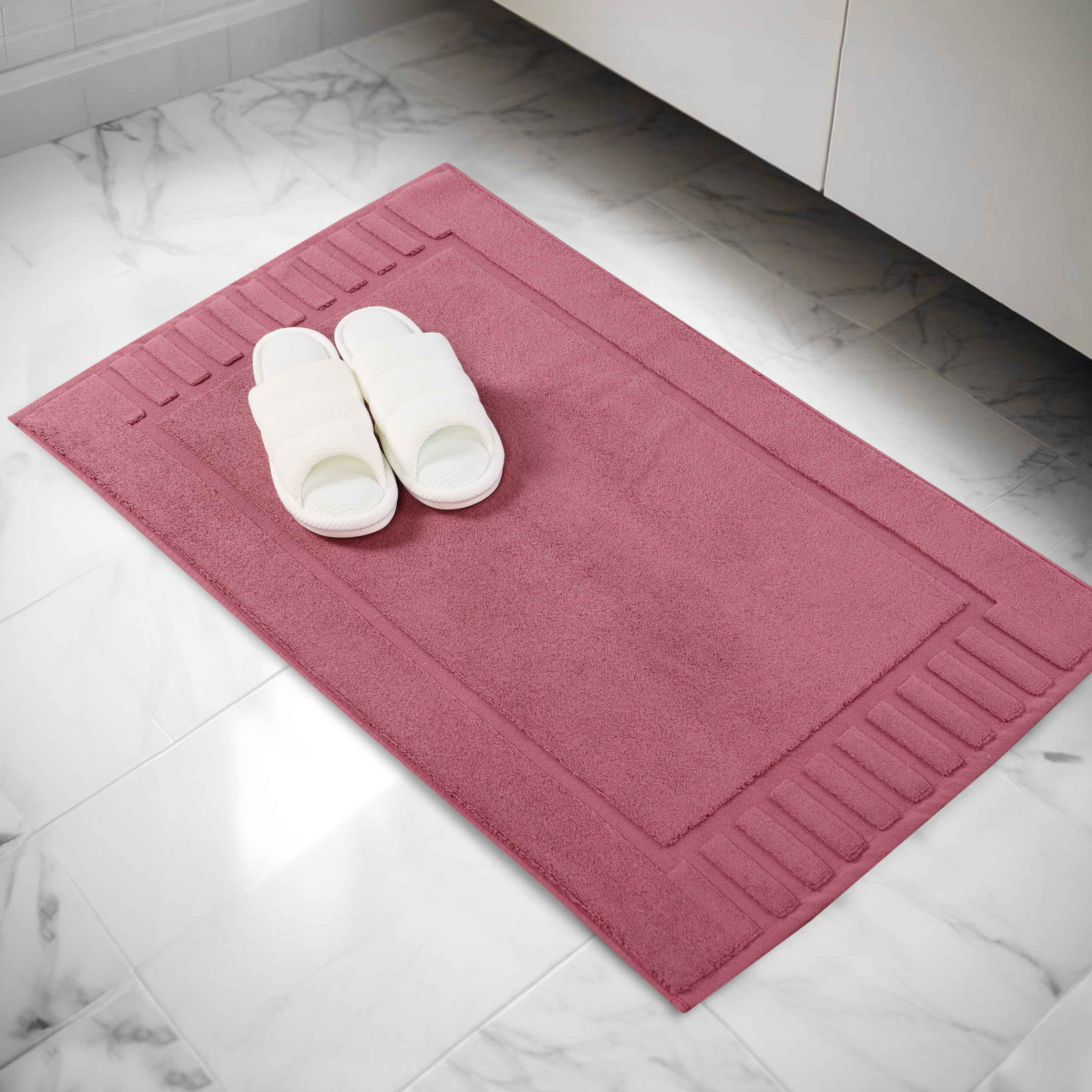 Leo Cotton Solid Modern Absorbent Heavy Washable Bath Mat Set of 2 - Bath Mats by Superior Brand
