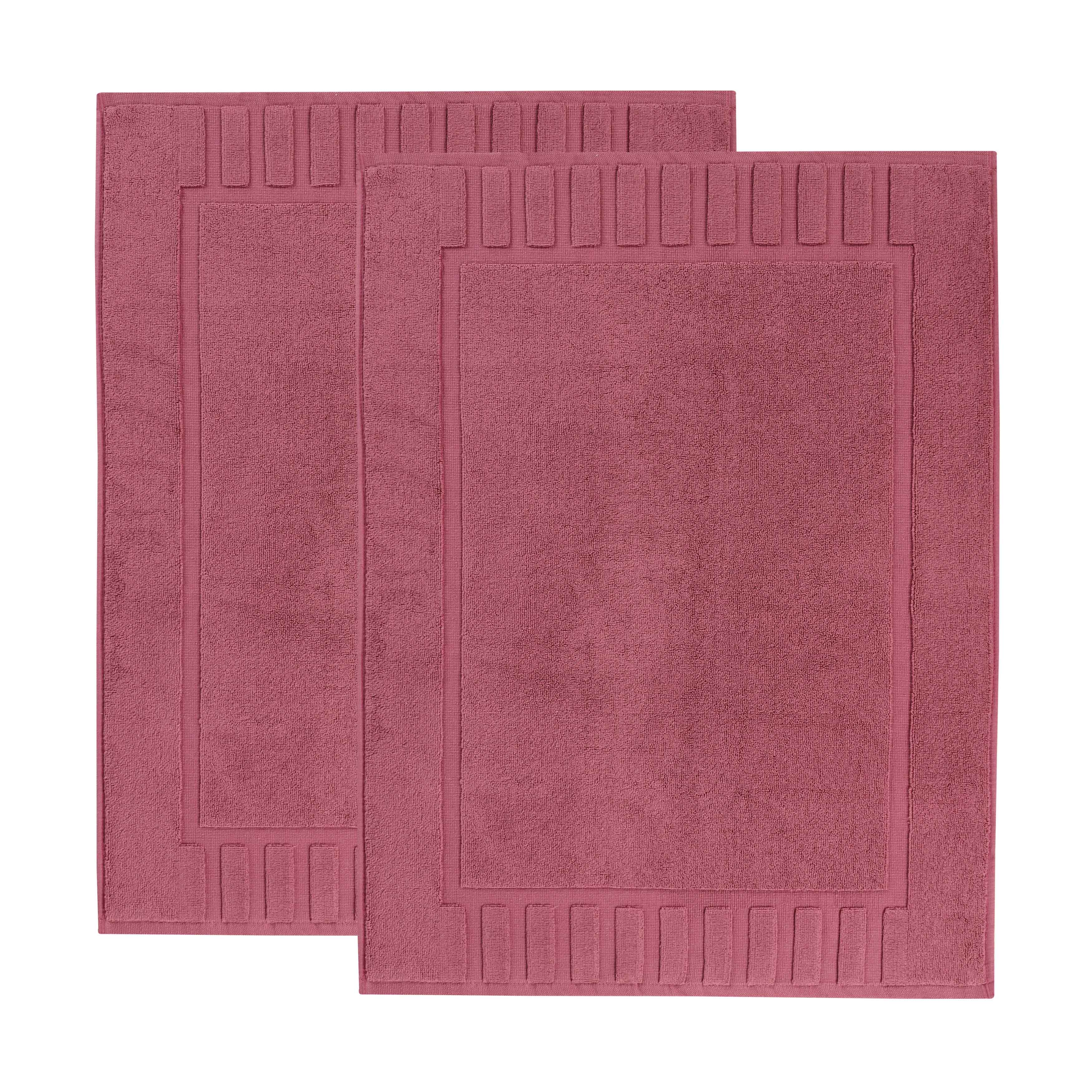 Leo Cotton Solid Modern Absorbent Heavy Washable Bath Mat Set of 2 - Bath Mats by Superior Brand