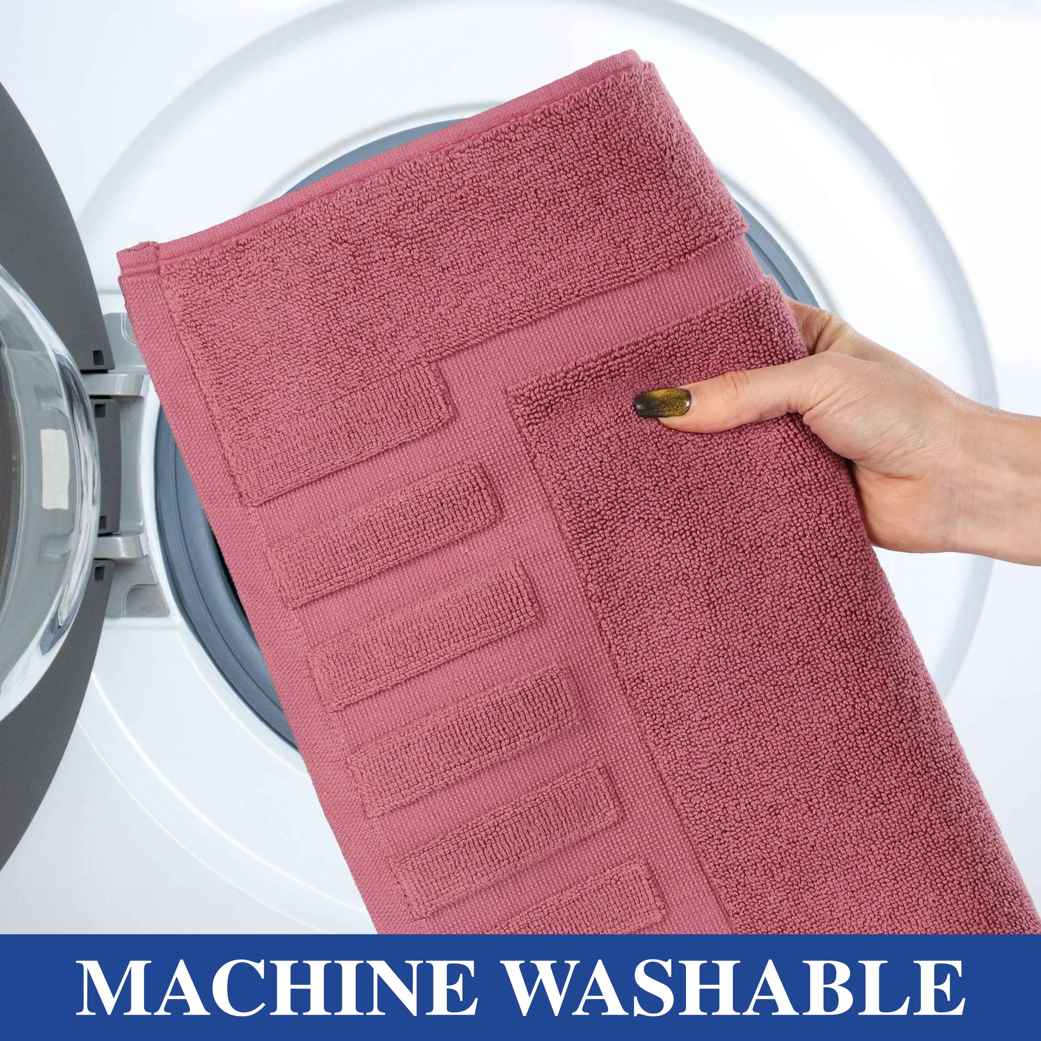 Leo Cotton Solid Modern Absorbent Heavy Washable Bath Mat Set of 2 - Bath Mats by Superior Brand