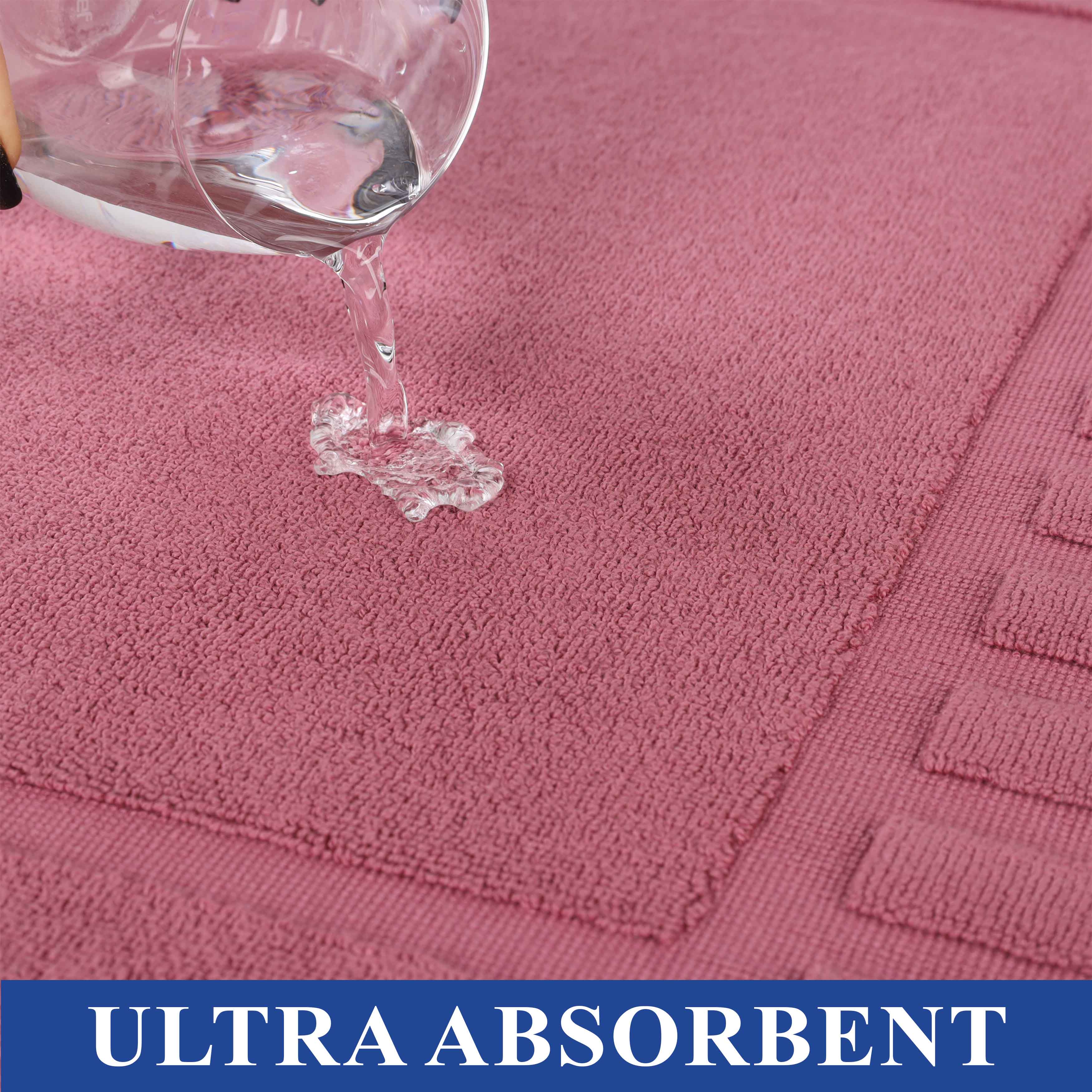 Leo Cotton Solid Modern Absorbent Heavy Washable Bath Mat Set of 2 - Bath Mats by Superior Brand