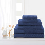 Egyptian Cotton Basketweave Towel Set 6 Piece - Egyptian Cotton Towel Set by Superior Brand