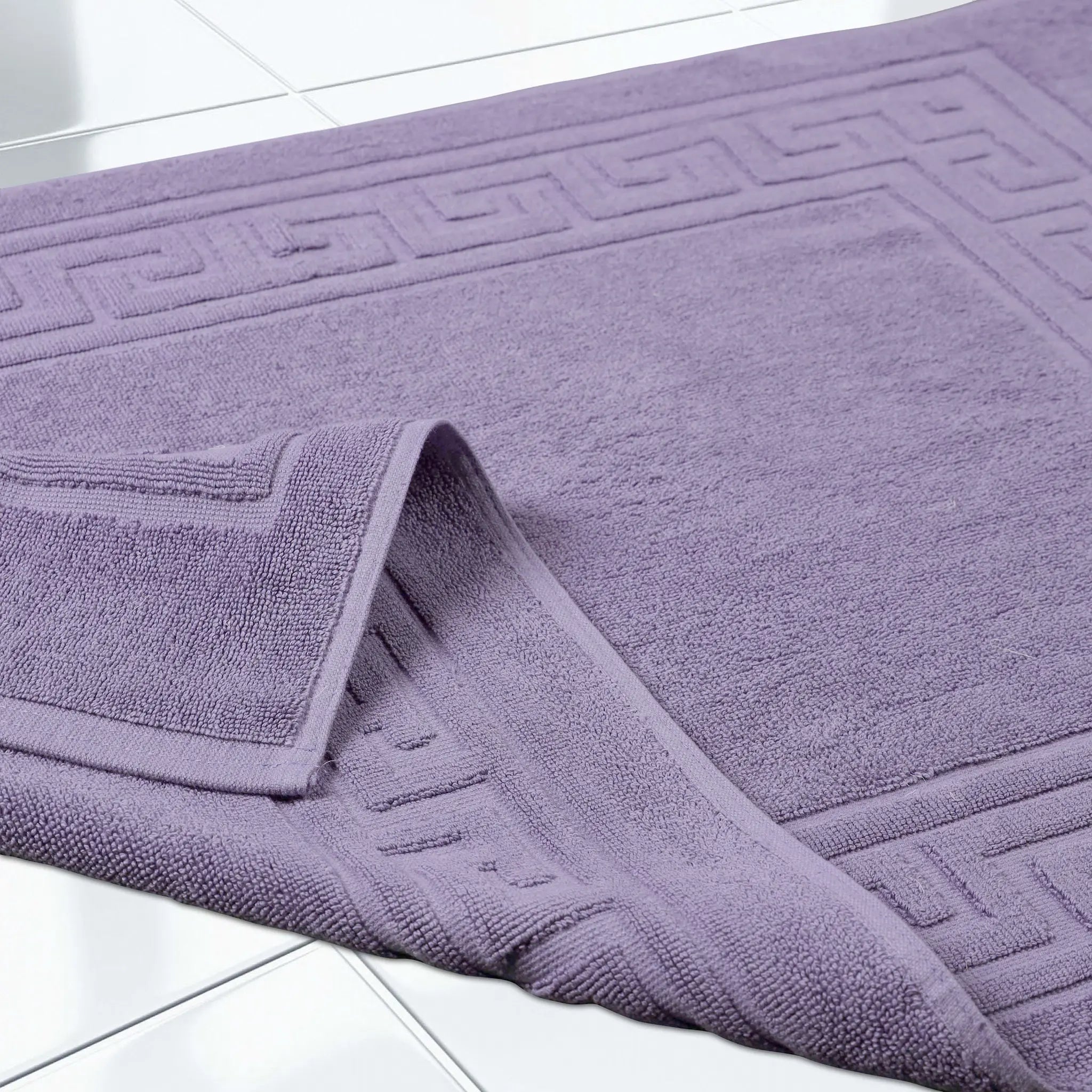 Egyptian Cotton Greek Key Infinity Border Bath Mat Set of 2 - Bath Mats by Superior Brand