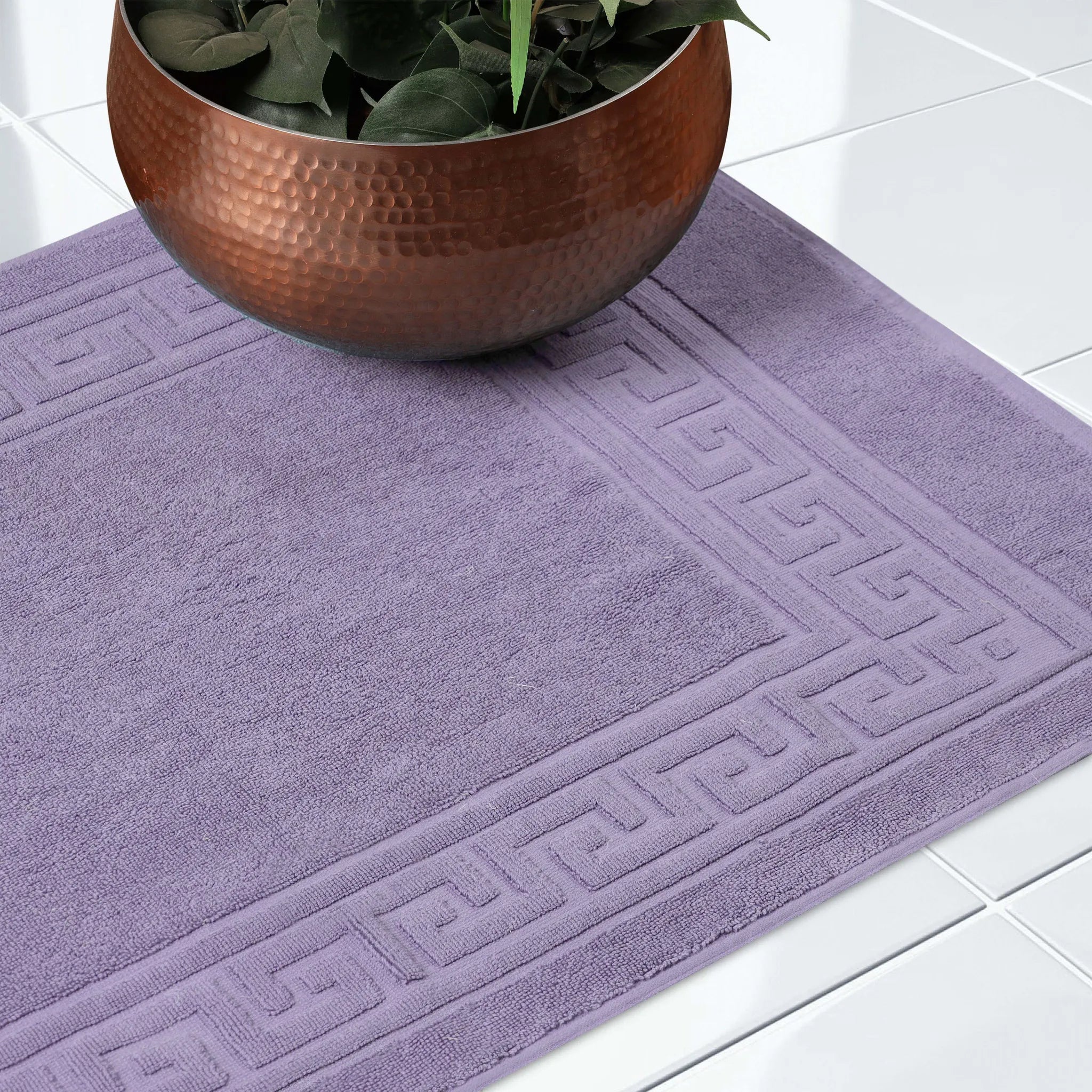 Egyptian Cotton Greek Key Infinity Border Bath Mat Set of 2 - Bath Mats by Superior Brand