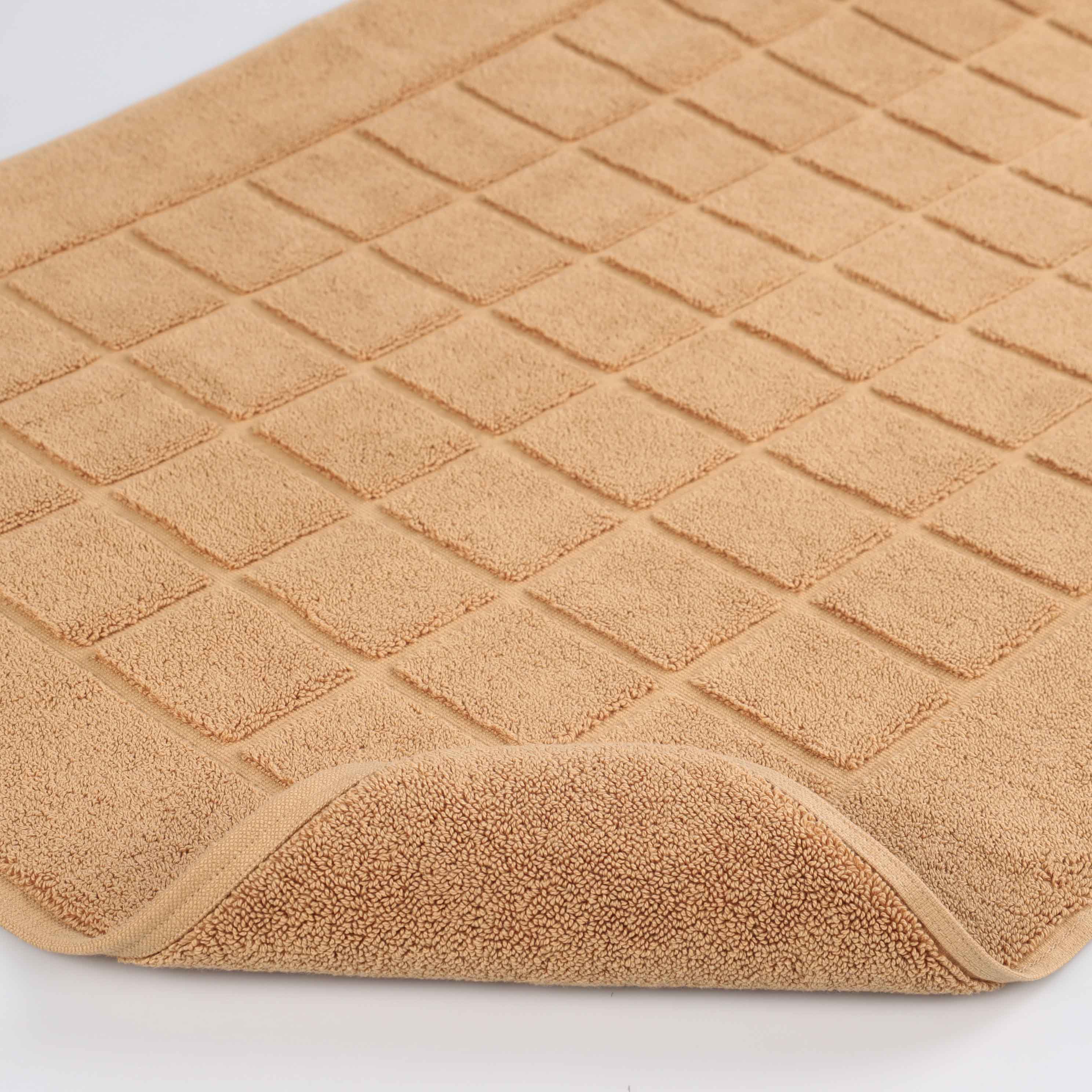 Nora Cotton Solid Absorbent Thick Checkered Washable Bath Mat Set of 2 - Bath Mats by Superior Brand