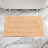 Nora Cotton Solid Absorbent Thick Checkered Washable Bath Mat Set of 2 - Bath Mats by Superior Brand