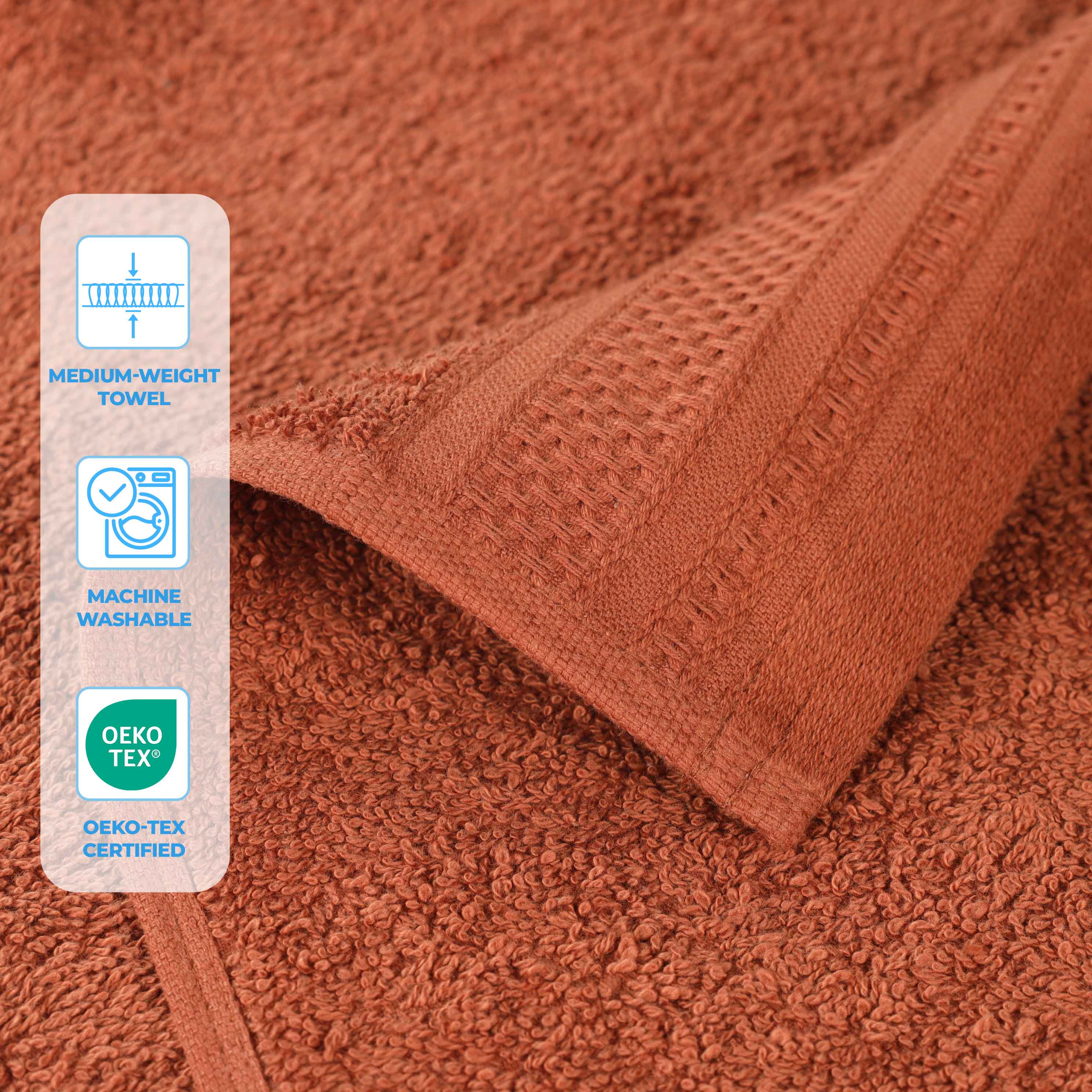 Cotton Waffle Border Towel Set 12-Piece - Honeycomb - Towel Set by Superior Brand