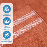 Brea Zero Twist Cotton Ribbed Geometric Border 8 Piece Towel Set - Towel Set by Superior Brand