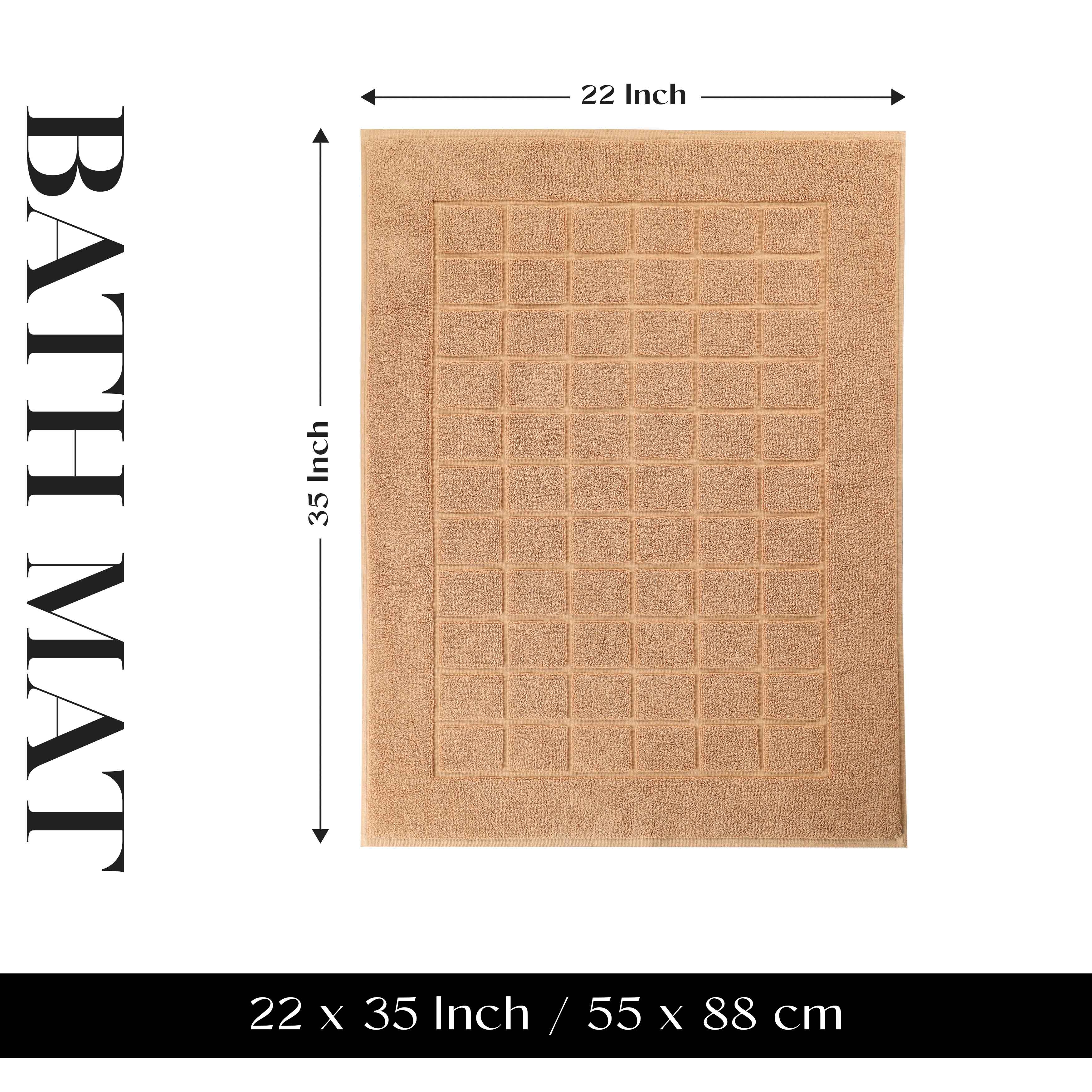 Nora Cotton Solid Absorbent Thick Checkered Washable Bath Mat Set of 2 - Bath Mats by Superior Brand