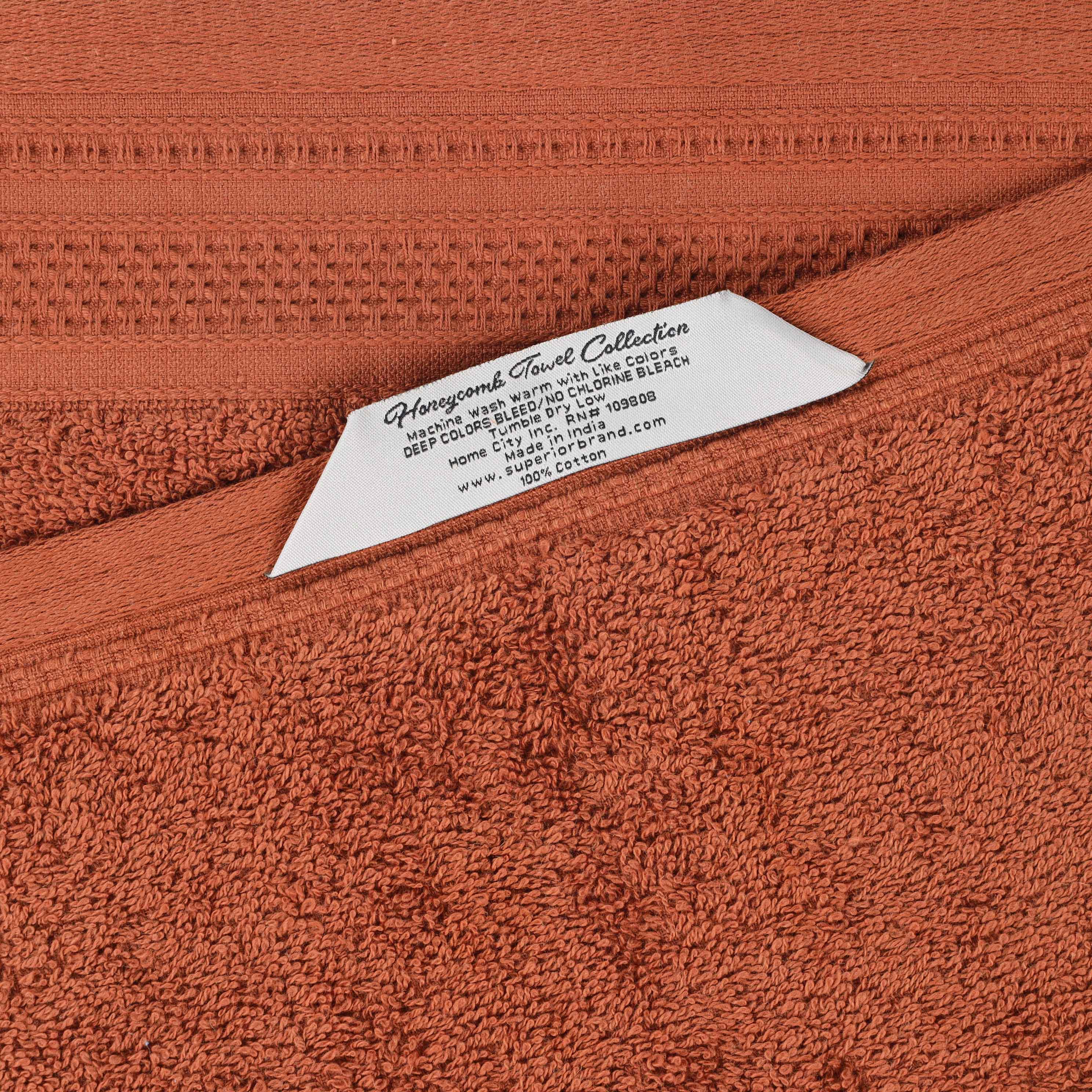 Cotton Waffle Border Towel Set 12-Piece - Honeycomb - Towel Set by Superior Brand