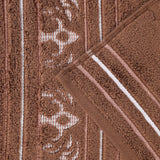 Sadie Zero Twist Cotton Elegant Floral Motif Absorbent Jacquard 6 Piece Towel Set