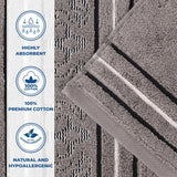 Sadie Zero Twist Cotton Elegant Floral Motif Absorbent Jacquard 6 Piece Towel Set