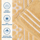 Sadie Zero Twist Cotton Jacquard Elegant Floral Motif Absorbent Hand Towel, Set of 6