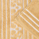 Sadie Zero Twist Cotton Jacquard Elegant Floral Motif Absorbent Hand Towel, Set of 6