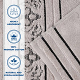 Sadie Zero Twist Cotton Elegant Floral Motif Absorbent Jacquard 6 Piece Towel Set