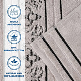 Sadie Zero Twist Cotton Jacquard Elegant Floral Motif Absorbent Hand Towel, Set of 6