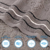 Sadie Zero Twist Cotton Jacquard Elegant Floral Motif Absorbent Hand Towel, Set of 6