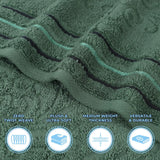 Sadie Zero Twist Cotton Jacquard Elegant Floral Motif Absorbent Hand Towel, Set of 6