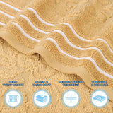 Sadie Zero Twist Cotton Jacquard Elegant Floral Motif Absorbent Hand Towel, Set of 6