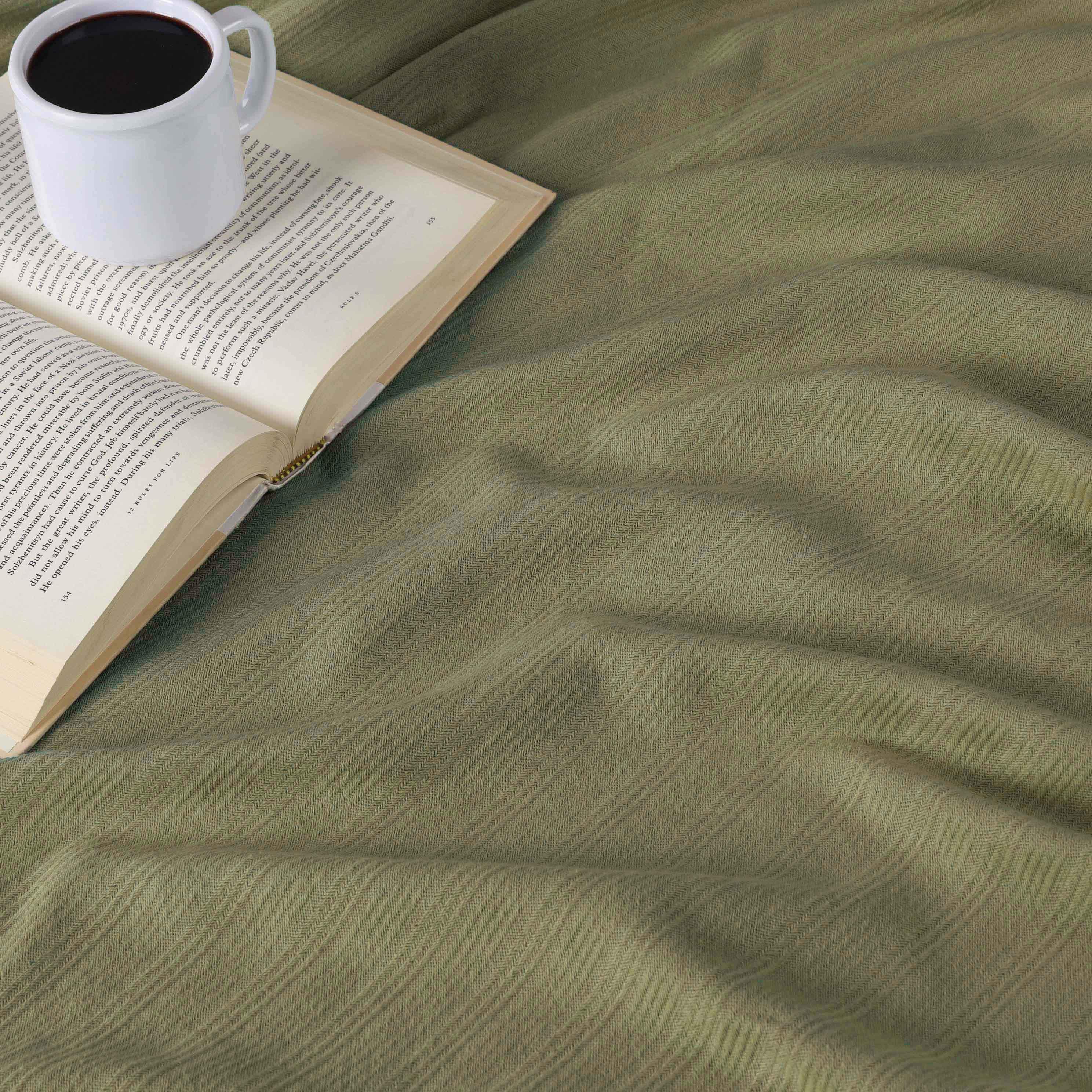 Milan Cotton Textured Jacquard Striped Lightweight Woven Blanket - Blanket by Superior Brand