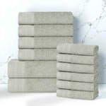 Cotton Waffle Border Towel Set 12-Piece - Honeycomb - Towel Set by Superior Brand