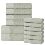 Cotton Waffle Border Towel Set 12-Piece - Honeycomb - Towel Set by Superior Brand