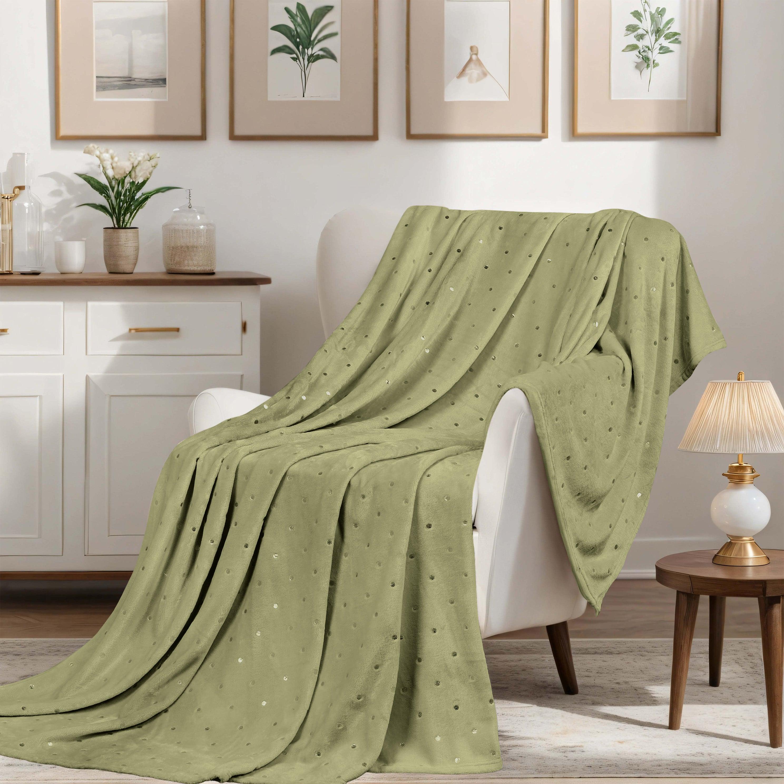 Fleece Plush Medium Weight Fluffy Soft Decorative Polka Dot Blanket - Blanket by Superior Brand