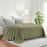 Milan Cotton Textured Jacquard Striped Lightweight Woven Blanket - Blanket by Superior Brand