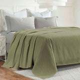 Milan Cotton Textured Jacquard Striped Lightweight Woven Blanket - Blanket by Superior Brand