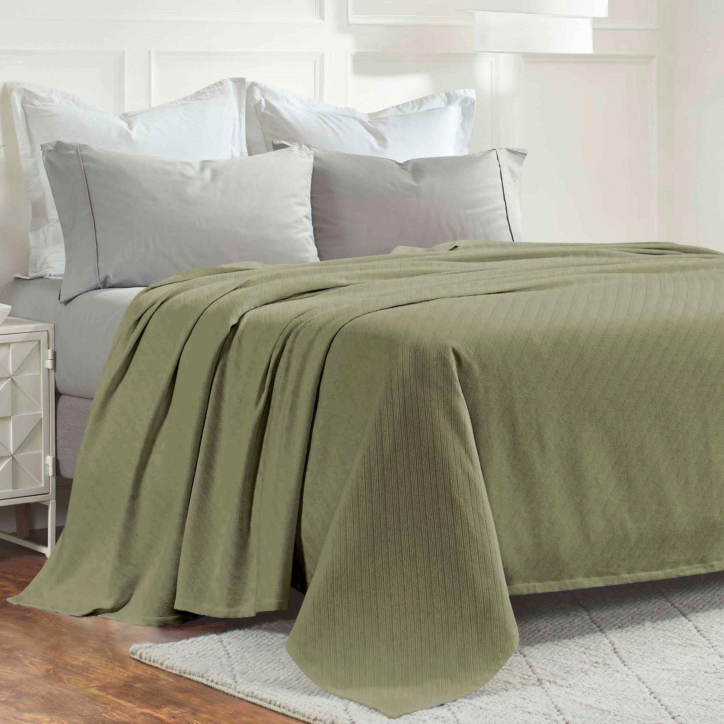 Milan Cotton Textured Jacquard Striped Lightweight Woven Blanket - Blanket by Superior Brand
