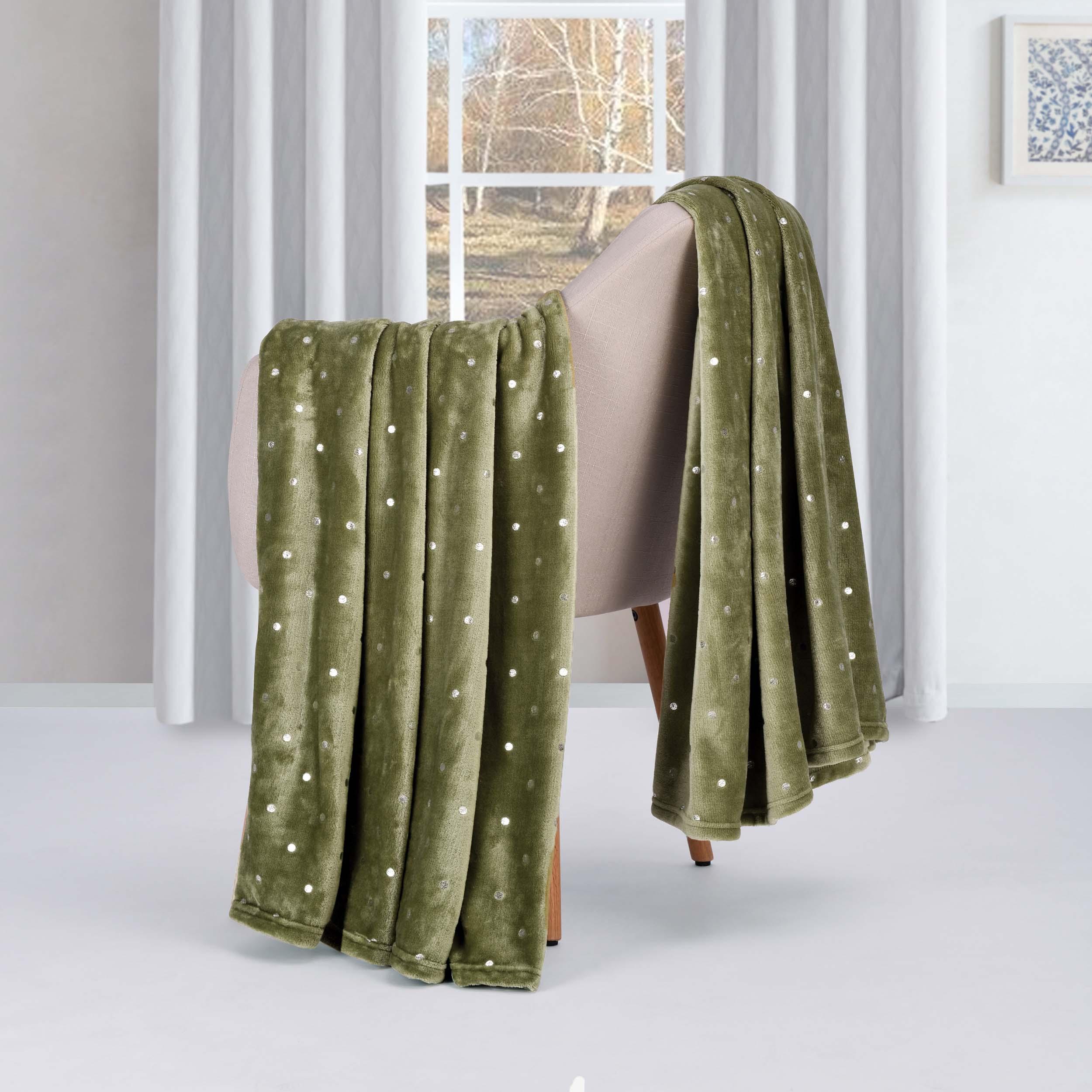 Fleece Plush Medium Weight Fluffy Soft Decorative Polka Dot Blanket - Blanket by Superior Brand