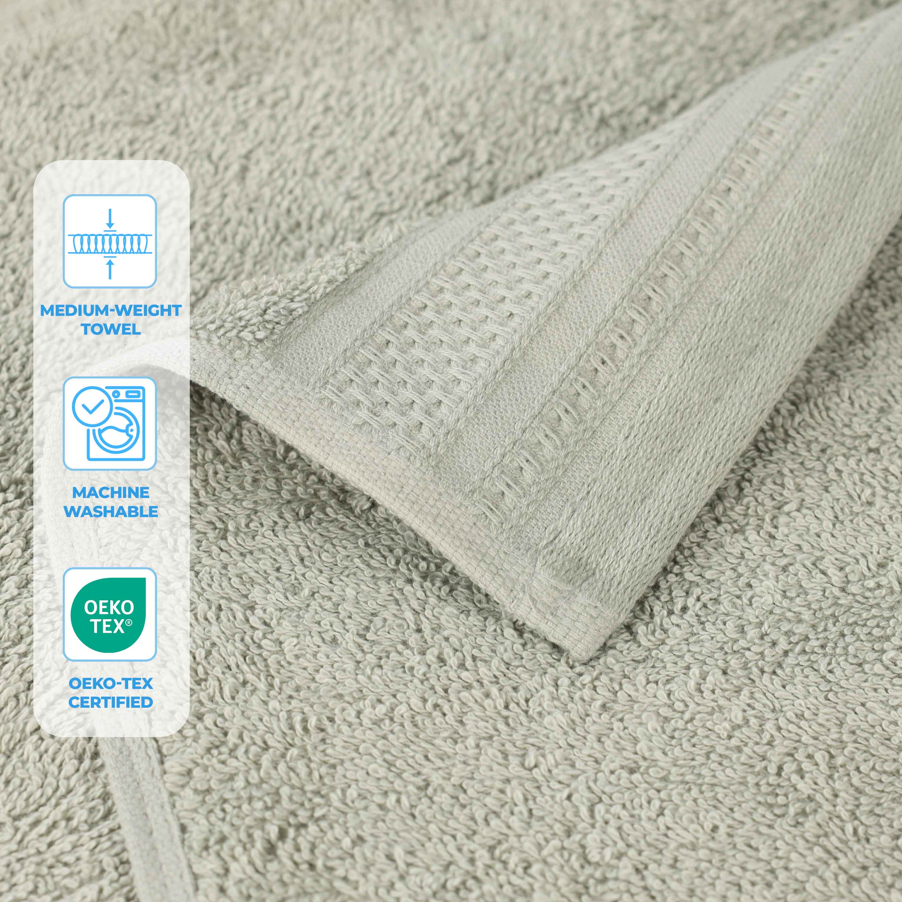 Cotton Waffle Border Towel Set 12-Piece - Honeycomb - Towel Set by Superior Brand