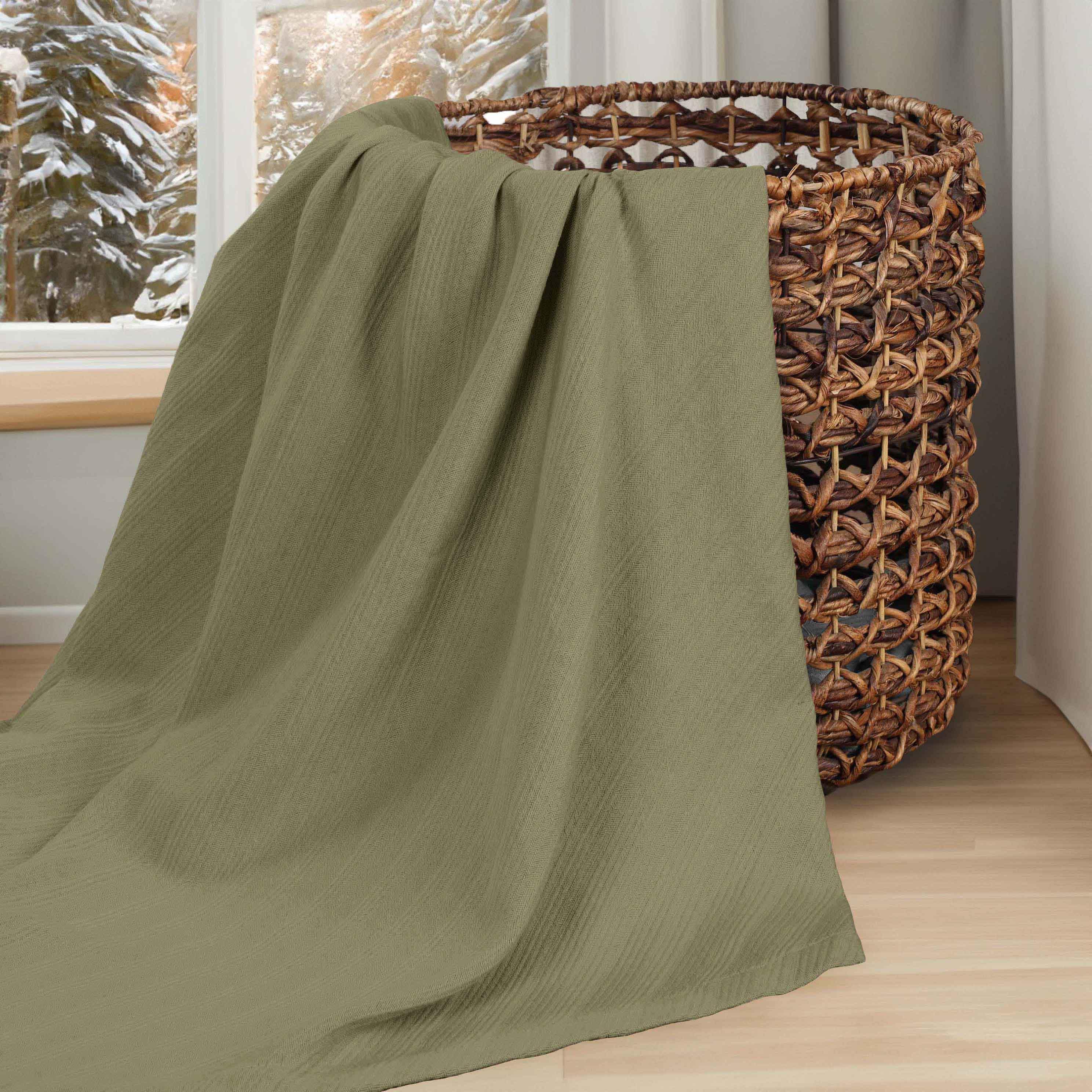 Milan Cotton Textured Jacquard Striped Lightweight Woven Blanket - Blanket by Superior Brand