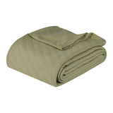 Milan Cotton Textured Jacquard Striped Lightweight Woven Blanket - Blanket by Superior Brand