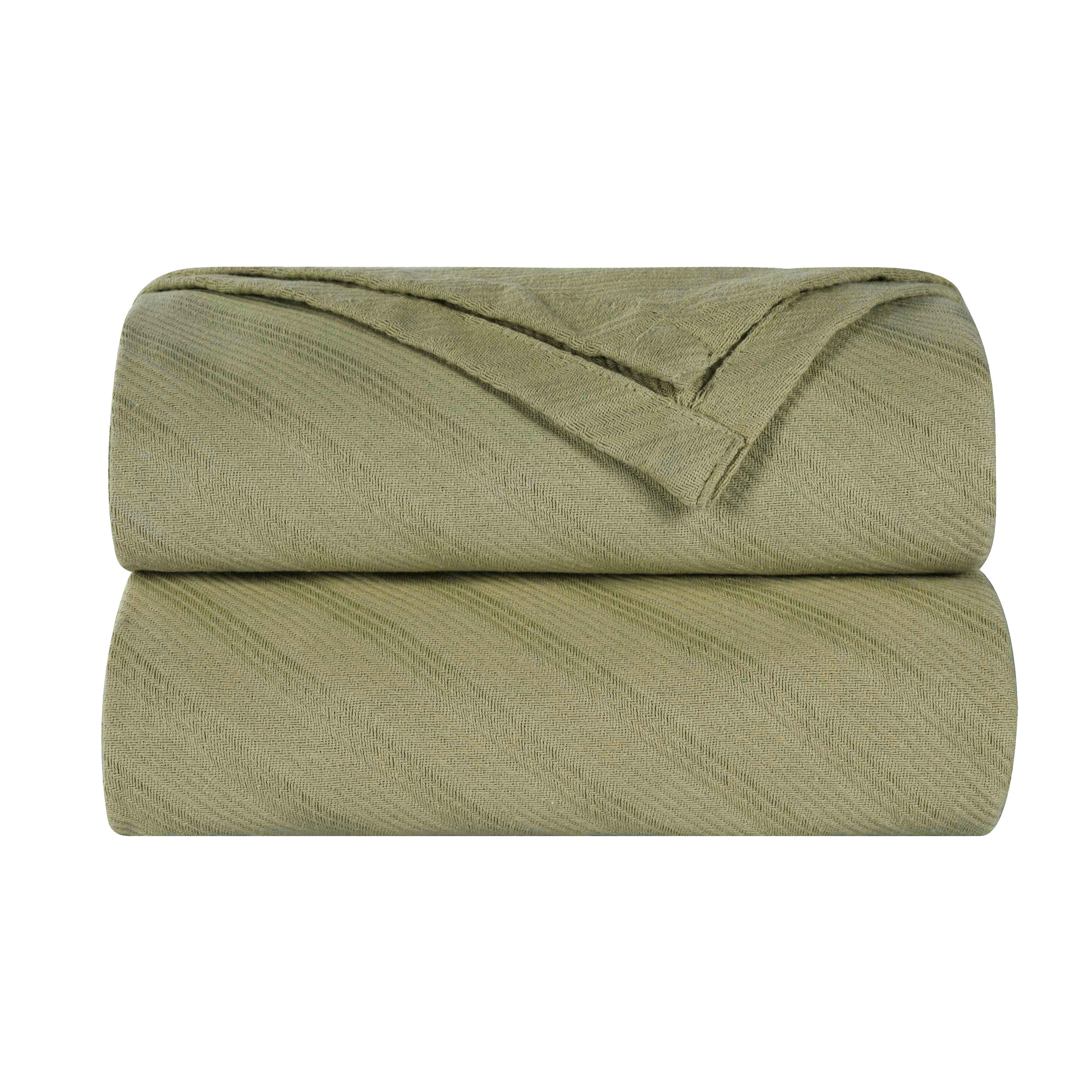 Milan Cotton Textured Jacquard Striped Lightweight Woven Blanket - Blanket by Superior Brand